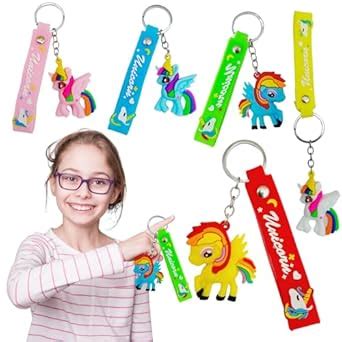 IncyWincy Unicorn Keychain for kids (Pack of 12), Cute Keyrings for ...