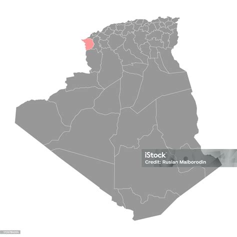 Tlemcen Province Map Administrative Division Of Algeria Stock Illustration - Download Image Now ...