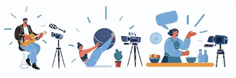 Vector illustration of bloggers people of cooking musican sport blogs ...