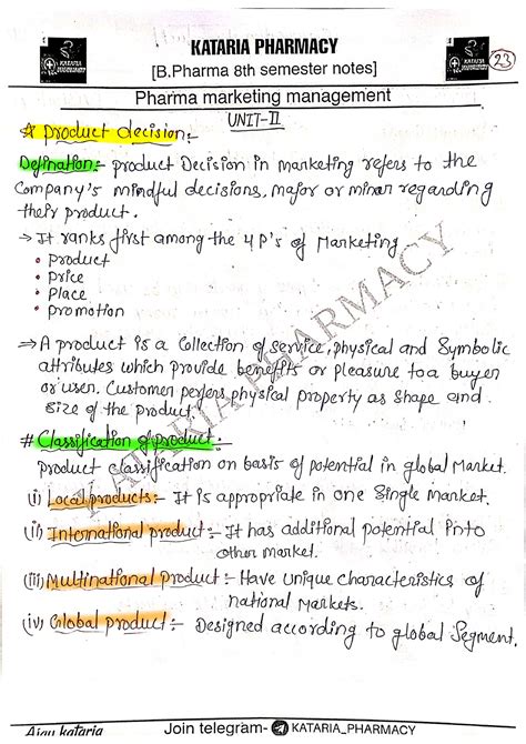 Marketing(Unit-2) B.Pharma 8th sem - pharmaceutical marketing - Studocu