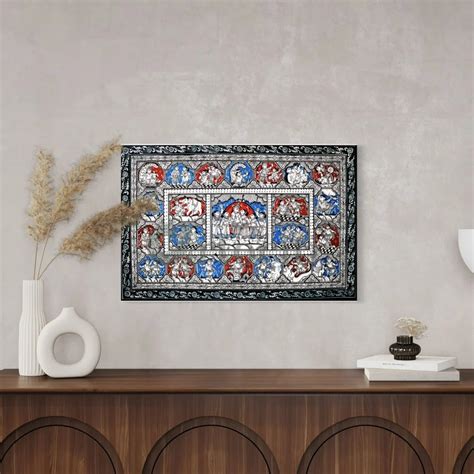Buy Black & Blue Krishna Raas Leela Pattachitra Painting Online ...