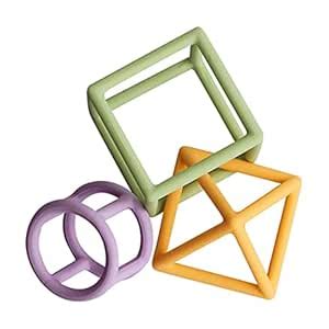 Buy Little Rawr Silicone Geometric Teether Set- Pink (Set of 3), one ...