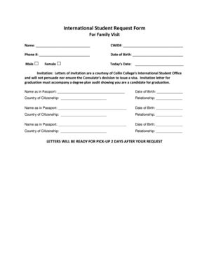 Fillable Online collin International Student Request Form - Collin ...