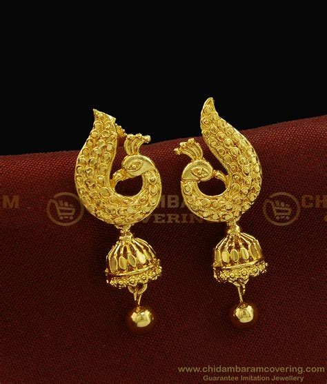 Buy Most Beautiful Unique Peacock Design One Gram Gold Stud Earring Buy ...