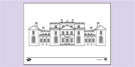 Gateshead Hall Colouring Sheet | Colouring Sheets - Twinkl