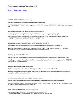 Fillable Online Drug Inventory Log Template Fax Email Print - pdfFiller