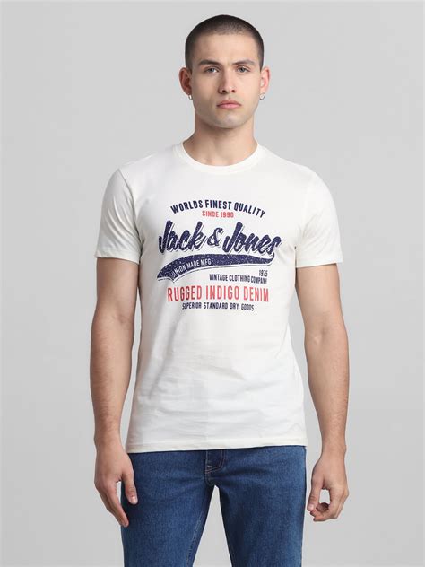 White Logo Print Crew Neck T-shirt