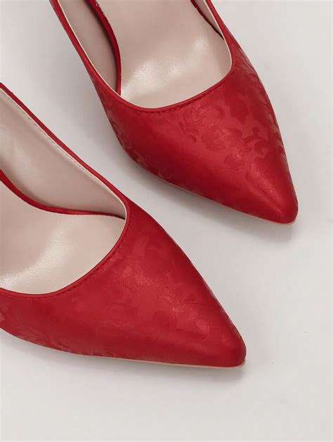 Fashion High Heels Pumps, Pointed Toe Sexy Stilettos, Metallic Flower ...