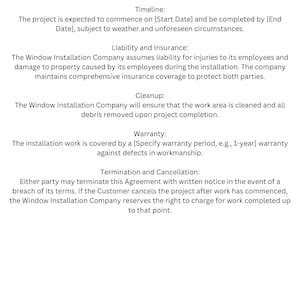 Image result for Window Installation Contract Sample