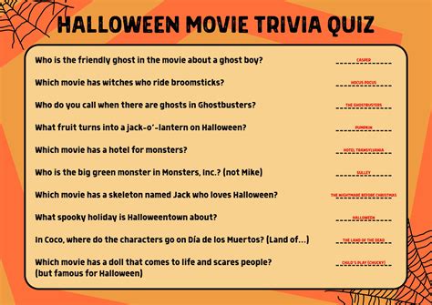 Halloween Movie Trivia - 15 Free PDF Printables | Printablee