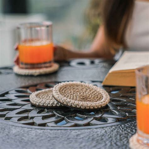 Jute Bloom Coaster (Set of 4) – Ireka Homes