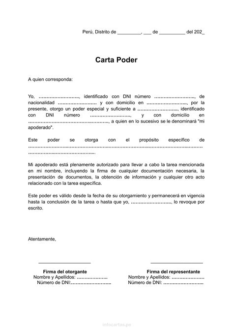 Carta Poder Simple Modelo De Carta Poder Simple