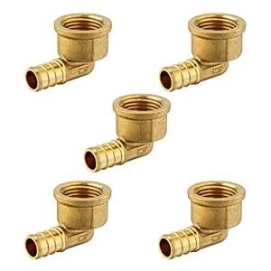 5 PCS EFIELD Pex 1/2"x 1/2" Female Threaded NPT Elbow Adapter Brass ...