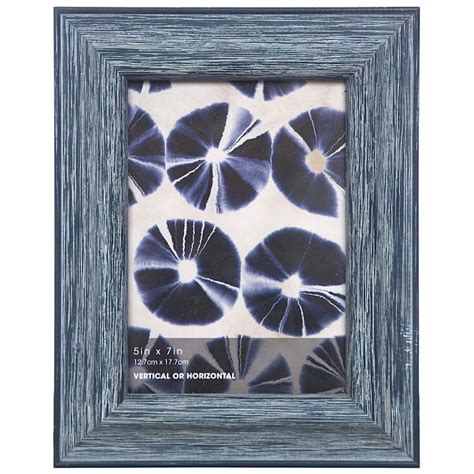 Distressed Navy Blue Slant Profile Tabletop Picture Frame, 5x7