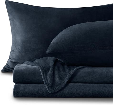 Amazon.com: BEDELITE Flannel Sheets Queen Size Navy - Super Soft Fleece ...
