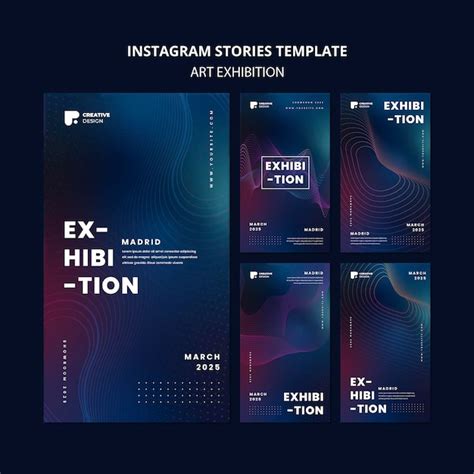 Art exhibition instagram stories template | Free PSD