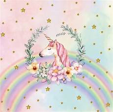 Home Screen Gold Unicorn Wallpaper by Laeacco Baby Unicorn Flowers Rainbow Glitters Home Screen Gold Unicorn Wallpaper
