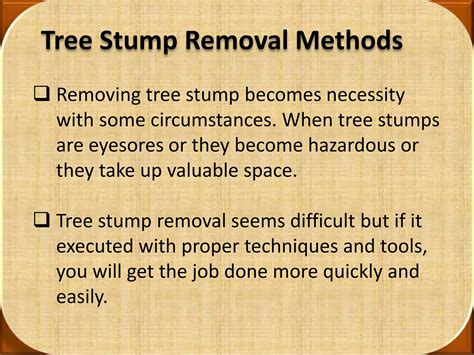 Tree stump removal methods | PPTX