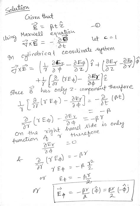 Magnetic field in a region is b = bt \u017c, the induced electric field ...