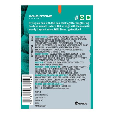 Wild Stone Edge Hair Gel For Men, 100 ml