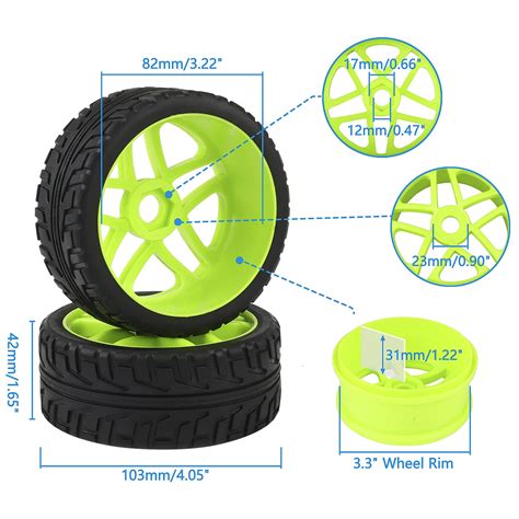 Snapklik.com : Rowiz RC Tires & Wheels Set (4PCS) - 1/8 Scale 17mm Hex Off-Road Buggy Tires For ...