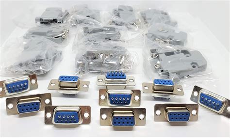 Connectors Pro 10 Sets of DB9 Female Connectors with Plastic Hoods ...