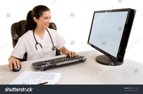 Nurse at Computer 的图像结果