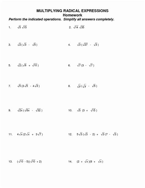 50 solving Radical Equations Worksheet – Chessmuseum Template Library