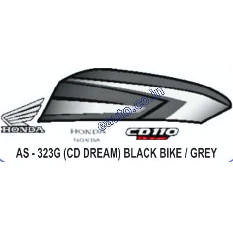 Graphics Sticker Set for Honda CD 110 Dream | Black Vehicle | Grey Sti