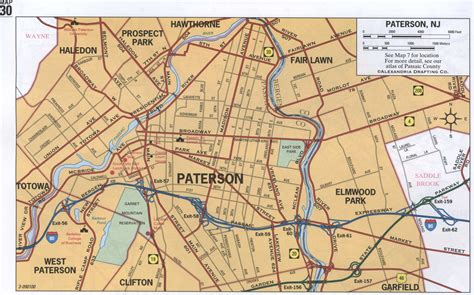 Map of Paterson, NJ. Street map of Paterson city. Road map of Paterson ...