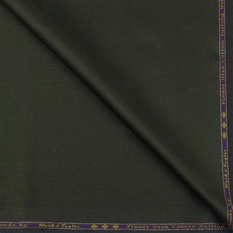Trouser Fabric Reid & Taylor Super Fine Giza Cotton Plain Color Moss G ...