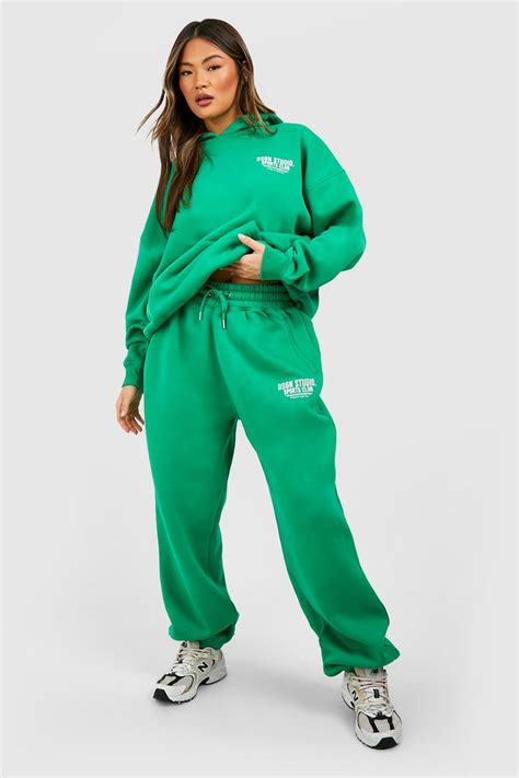 Green Dsgn Studio Sports Club Oversized Jogger | boohoo UK
