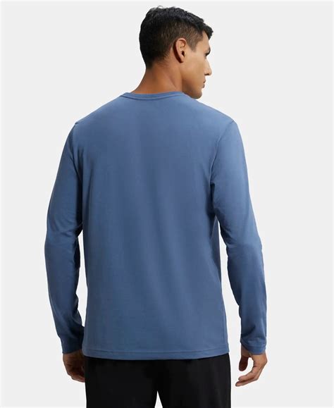 Buy Super Combed Cotton Rich Solid Round Neck Full Sleeve T-Shirt ...