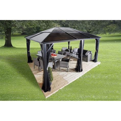 Sojag 12-ft x 16-ft Meridien Rectangle Dark Gray Metal Polycarbonate ...