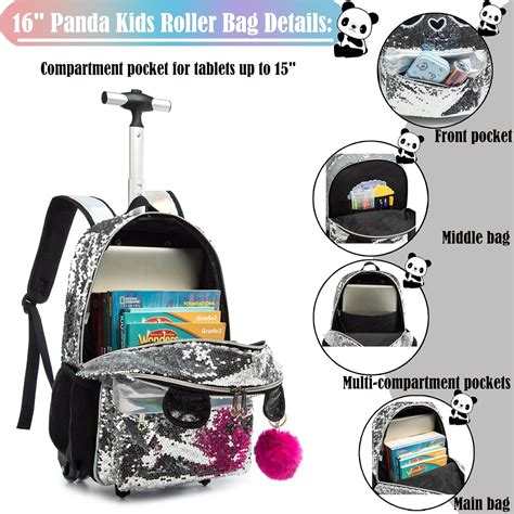Buy School Kids Rolling Backpack for Girls With Wheels Trolley Wheeled ...