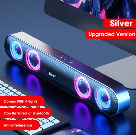 PC Soundbar Bluetooth With Lights Computer Subwoofer Wireless Surround – TheVorTech