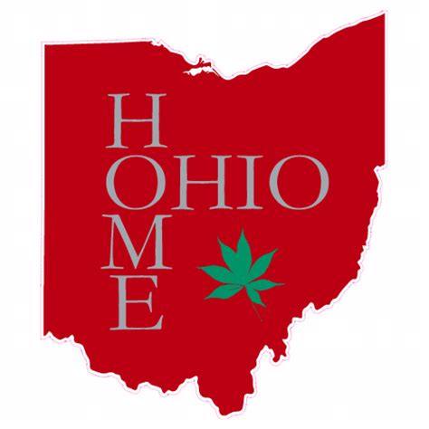 Ohio Home Buckeye Leaf State Sticker - U.S. Custom Stickers
