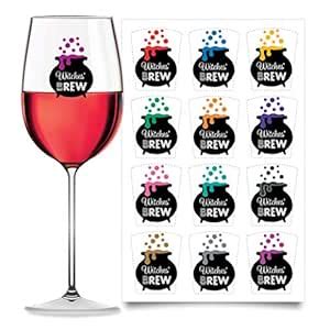 Drink Markers 12pc - Halloween Reusable Static Cling Sticker Decals ...