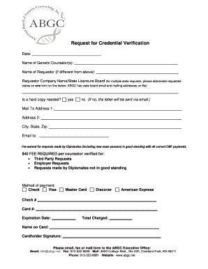ABGC Credential Verification Request Form - American Board Of ...