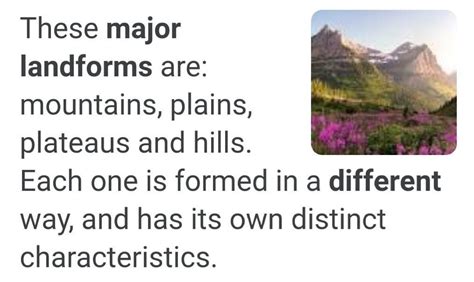 what are the three main landforms on the earth? - Brainly.in