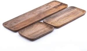 Aravalii GRAND WOODEN SERVING PLATTERS – SET OF 3 Tray Price in India ...