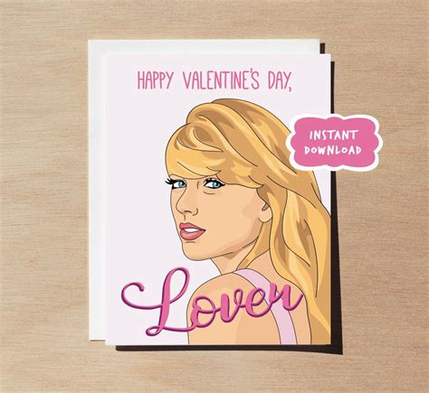 Taylor Swift Lover Valentine's Day Card PRINTABLE | Etsy | Funny ...