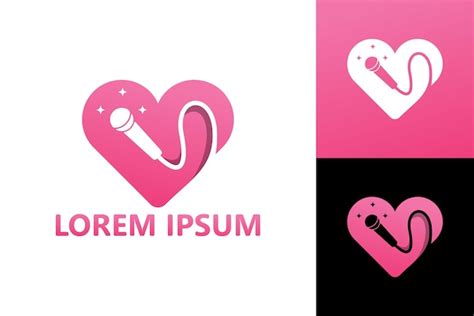 Amore karaoke logo modello disegno vettoriale | Vettore Premium