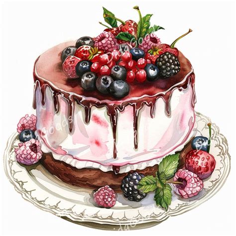 Birthday Cake Clipart Bundle For: Card Making, Printable Art 16 High ...