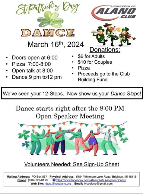St Patricks Eve Dance, 5754 Whitmore Lake Rd., Brighton, MI, 16 March ...