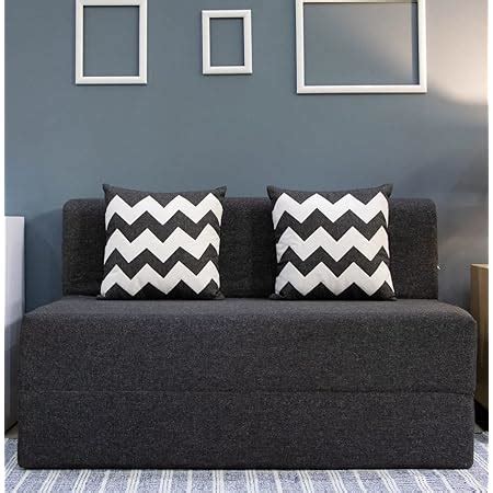 Coirfit Jute Fabric Washable Cover 3 Seater Folding Sofa Cum Bed (Grey ...