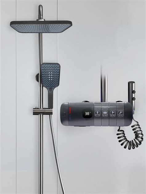 Plantex Solid Brass Shower Panel with Temperature Display and Piano ...