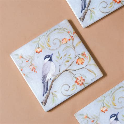 Song Bird Ceramic Coaster With Cork Set Of 4 Online - Premium Coaster ...