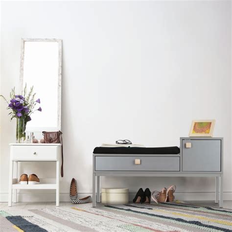 Grey Hallway Dresser with Seat Pad Buy Now