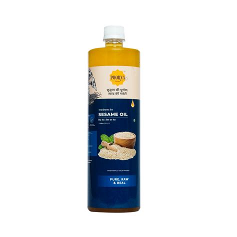 POORNA Cold-Pressed Sesame Oil | 100% Pure, Natural, and Unfiltered Oi ...